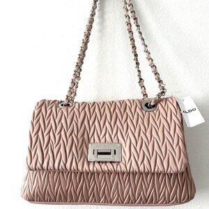 ALDO Women’s Crossbody Bag Strap Chain Medium Size Color Beige New